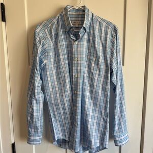 Peter Millar Blue and White Casual Button Down Shirt